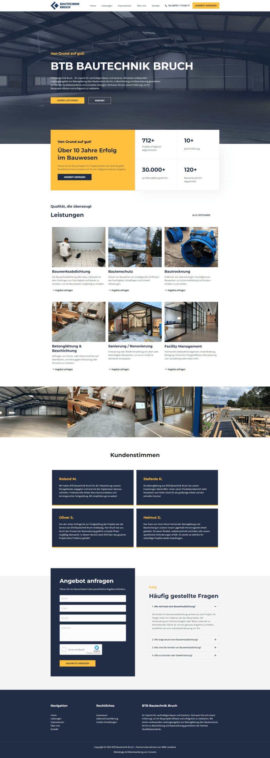 Referenz BTB Bautec Startseite