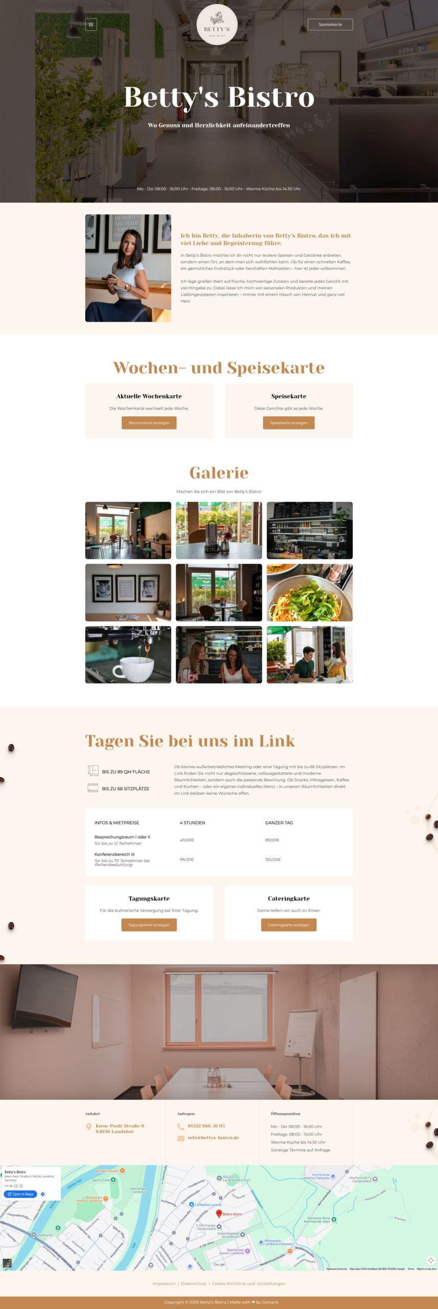 Referenz Betty's Bistro Startseite
